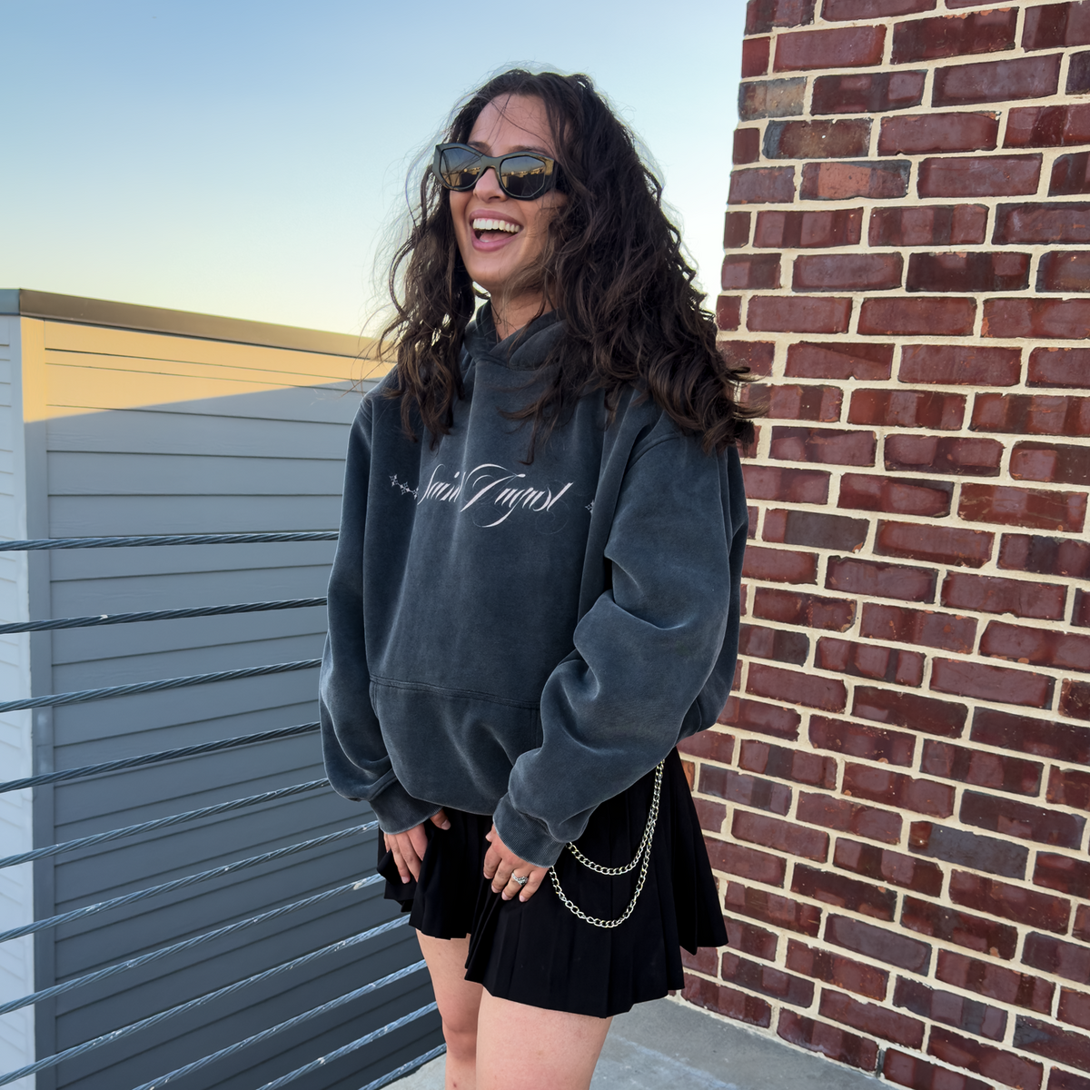 Saint Script Oversized Snow Wash Hoodie