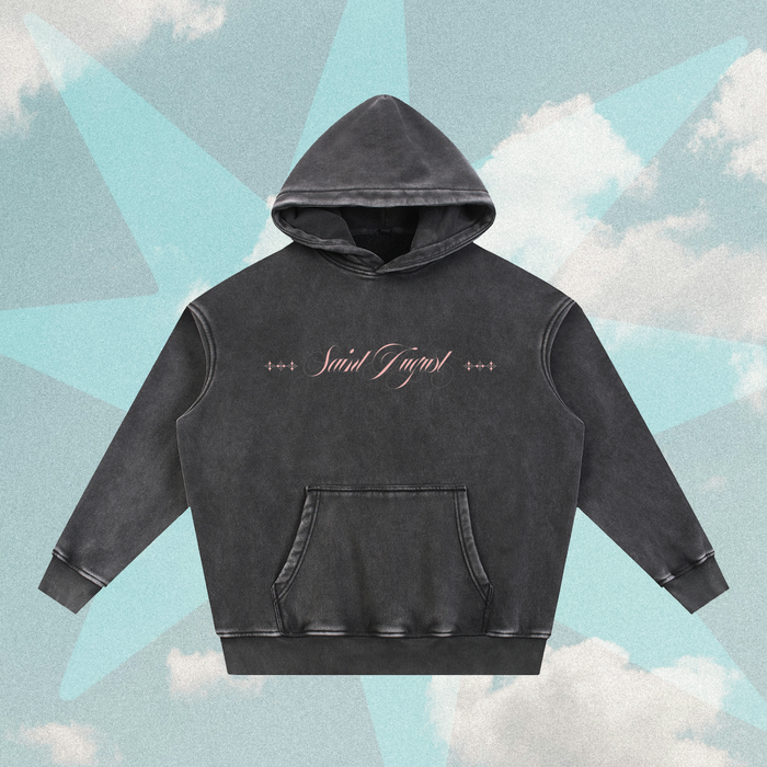 Saint Script Oversized Snow Wash Hoodie — alternate view