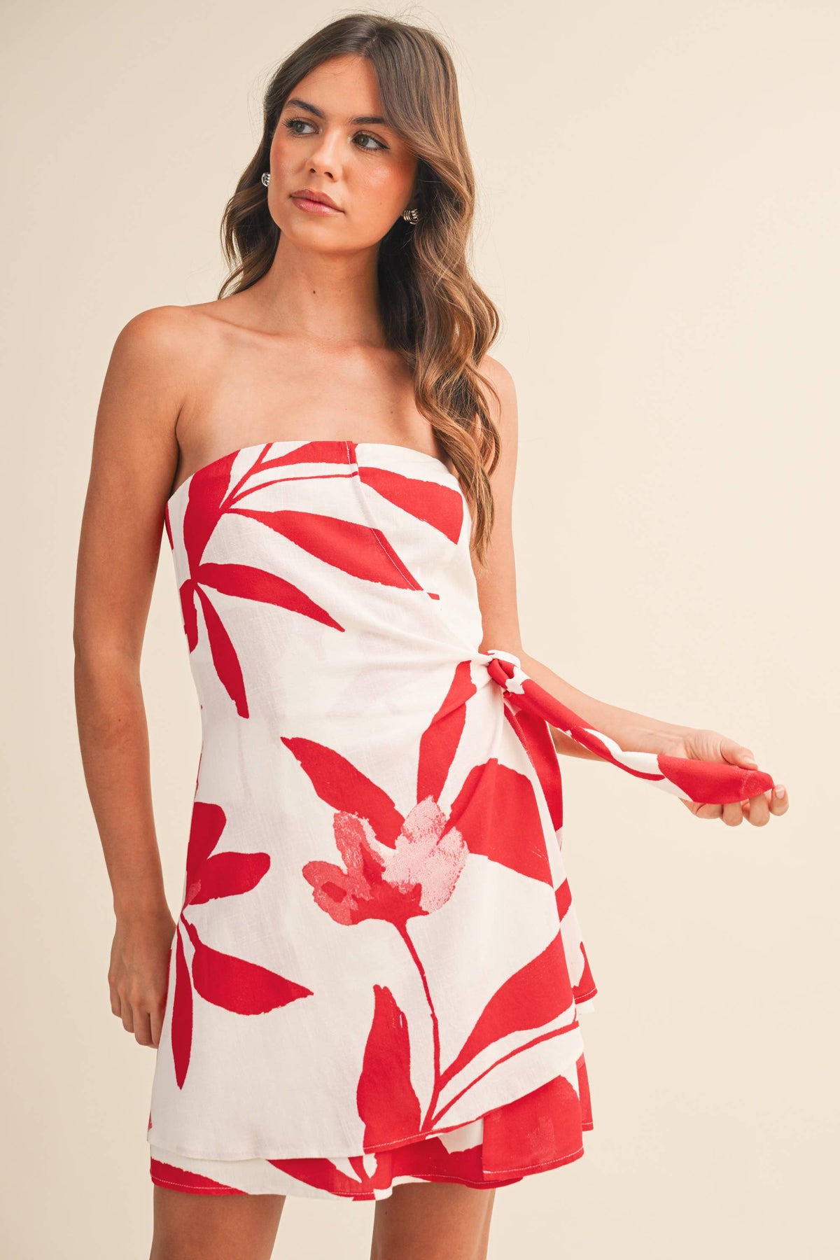 The Tomato Linen Wrap Dress