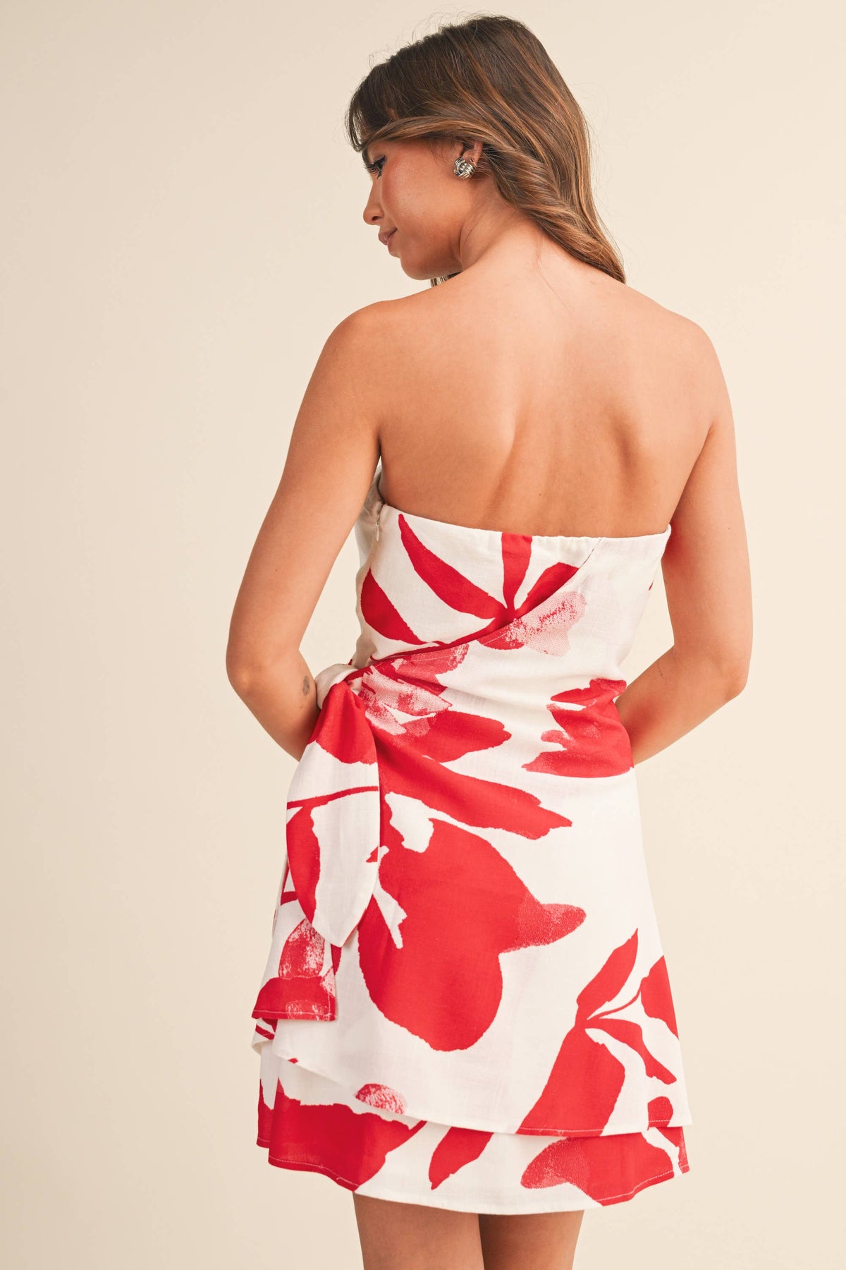 The Tomato Linen Wrap Dress
