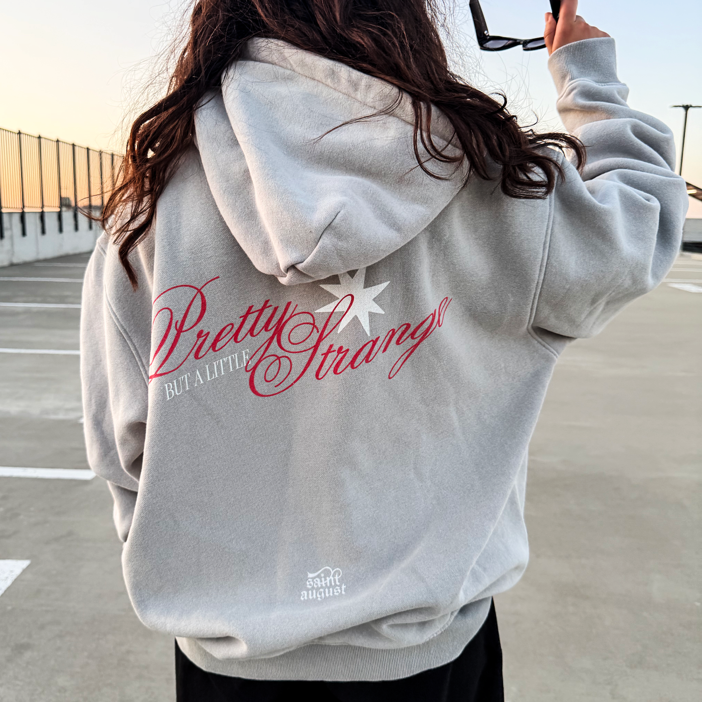 Pretty But A Little Strange Oversized Hoodie – Gray