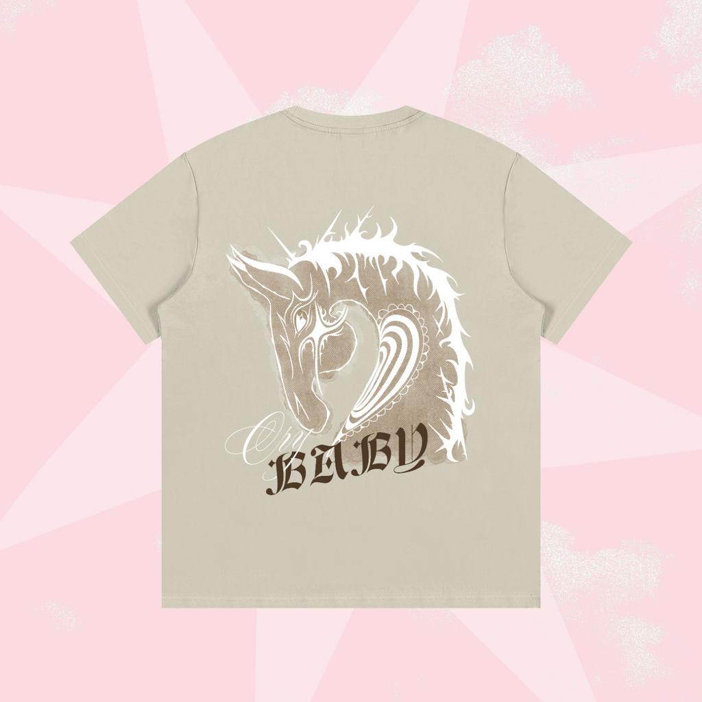 Saint Graphic Cotton T-Shirt – Cream
