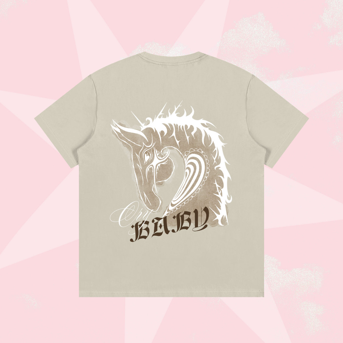 Saint Graphic Cotton T-Shirt – Cream