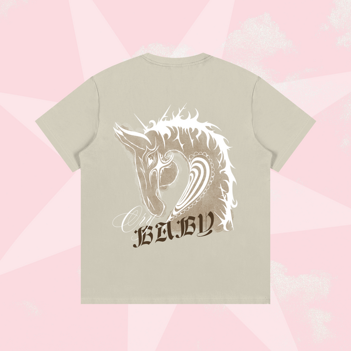 Saint Graphic Cotton T-Shirt – Cream