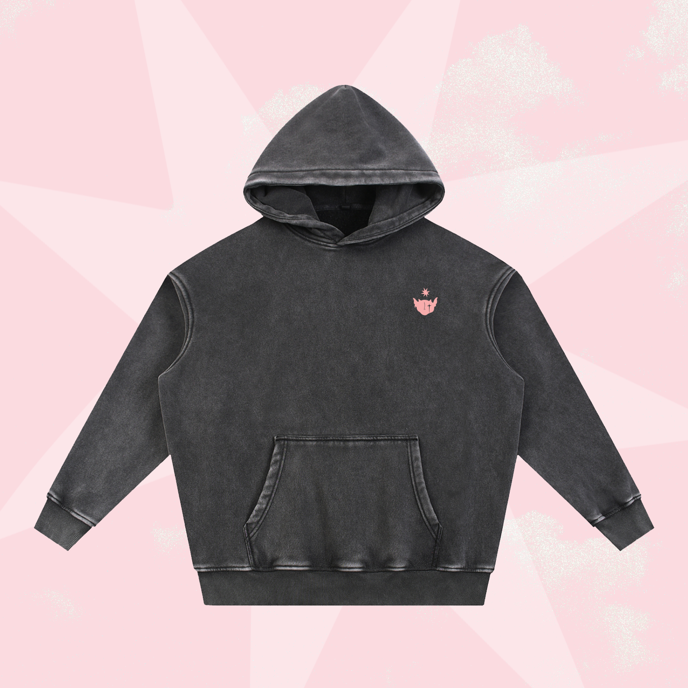 Pretty But A Little Strange Oversized Hoodie - Black